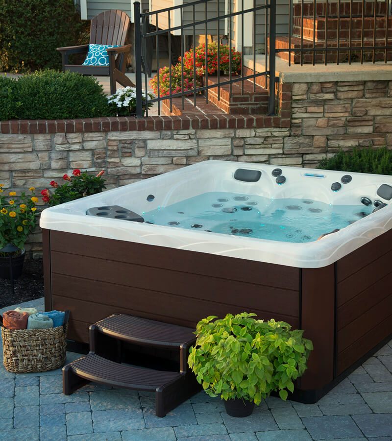 Ready to Relax. Keep towels and other necessities near your hot tub so you can soak whenever you want.