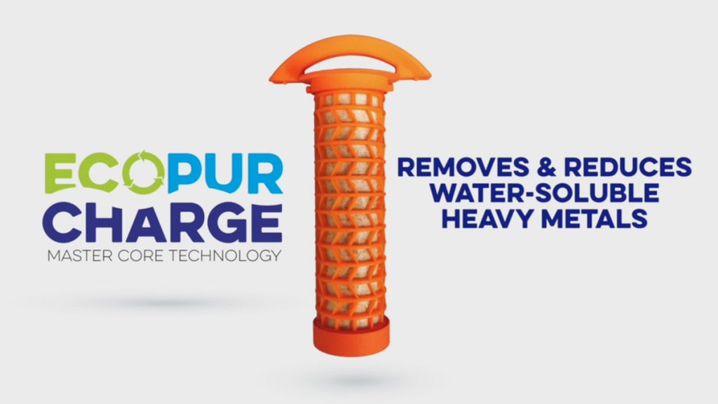 The EcoPur Charge removes water-soluble heavy metals from your hot tub