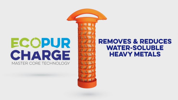 The EcoPur Charge removes water-soluble heavy metals from your hot tub