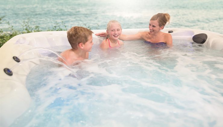 hot tub maintenance is easy with family help