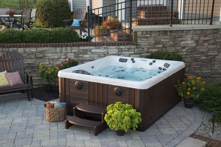 hot tub paver patio