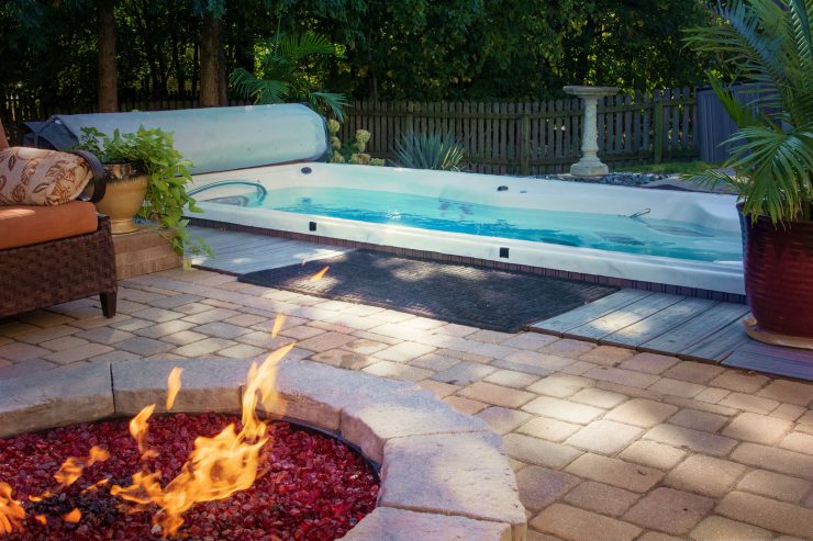 Fire Pit Hot Tub Backyard Ideas, Fire Pit Distance From House Michigan