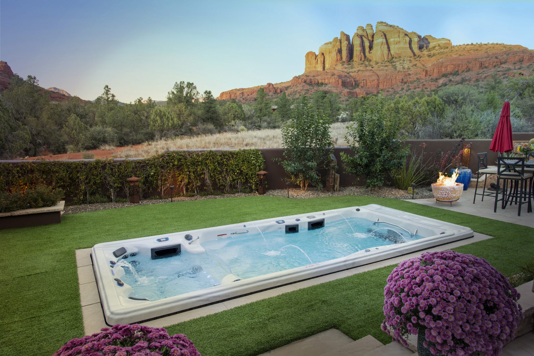 Fire and water Fire pithot tub backyard ideas Master Spas Blog