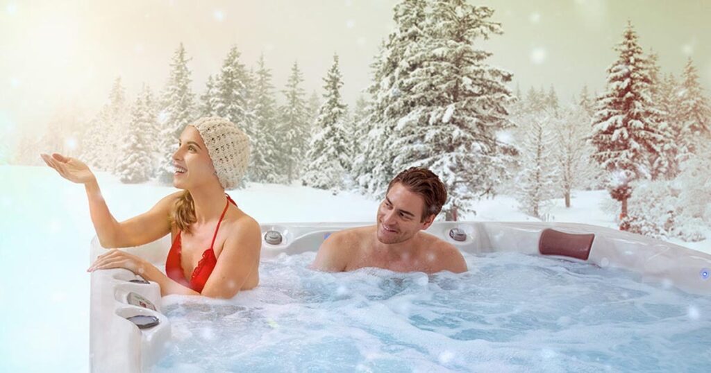 winter hot tub