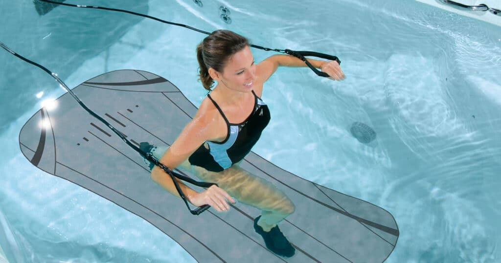 Super Swim Fitness Trainer with In-deck base acquatic therapy exercise  