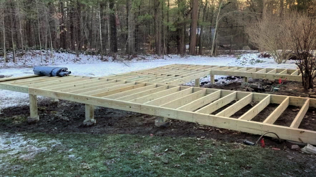 sloped backyard deck