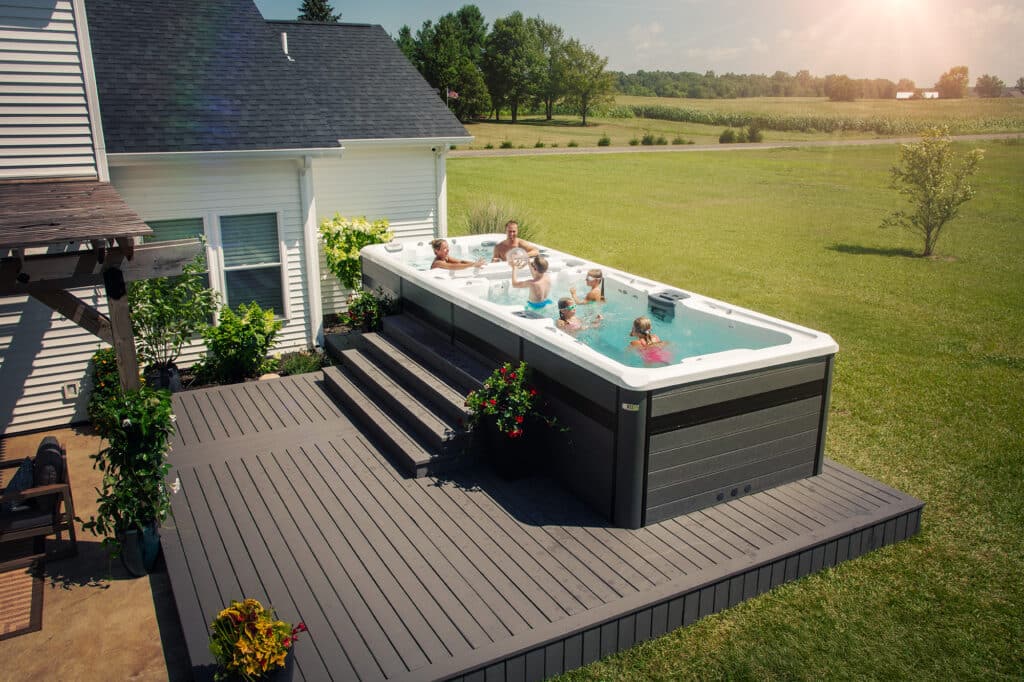 backyard makeover swim spa