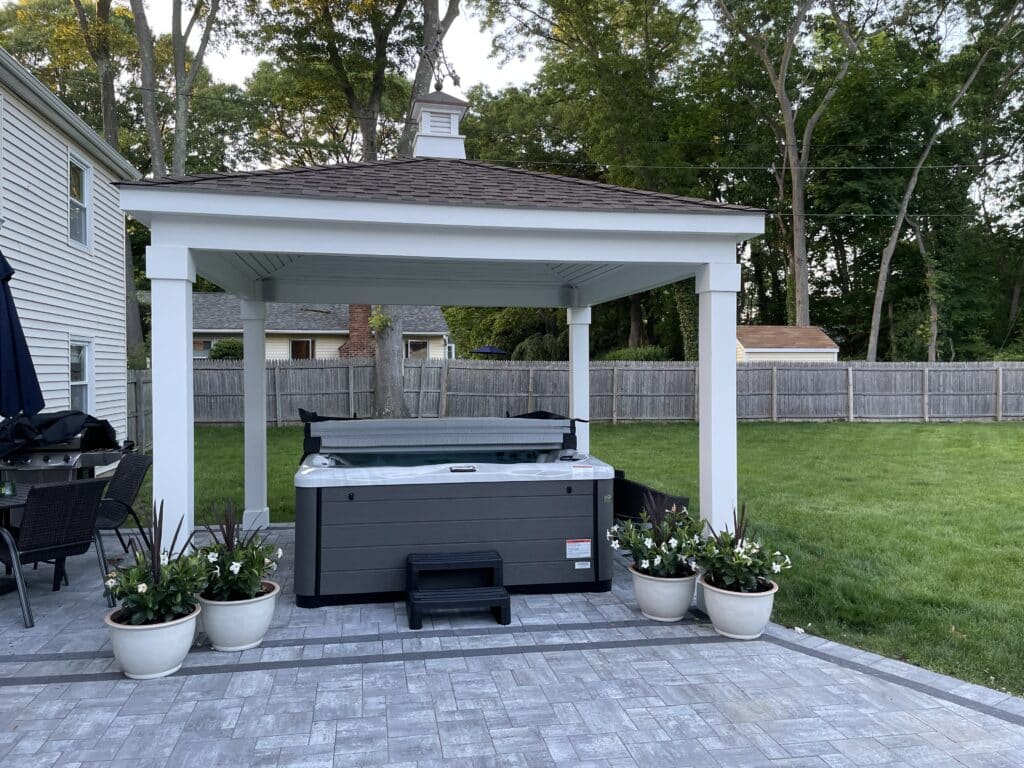 backyard gazebo hot tub