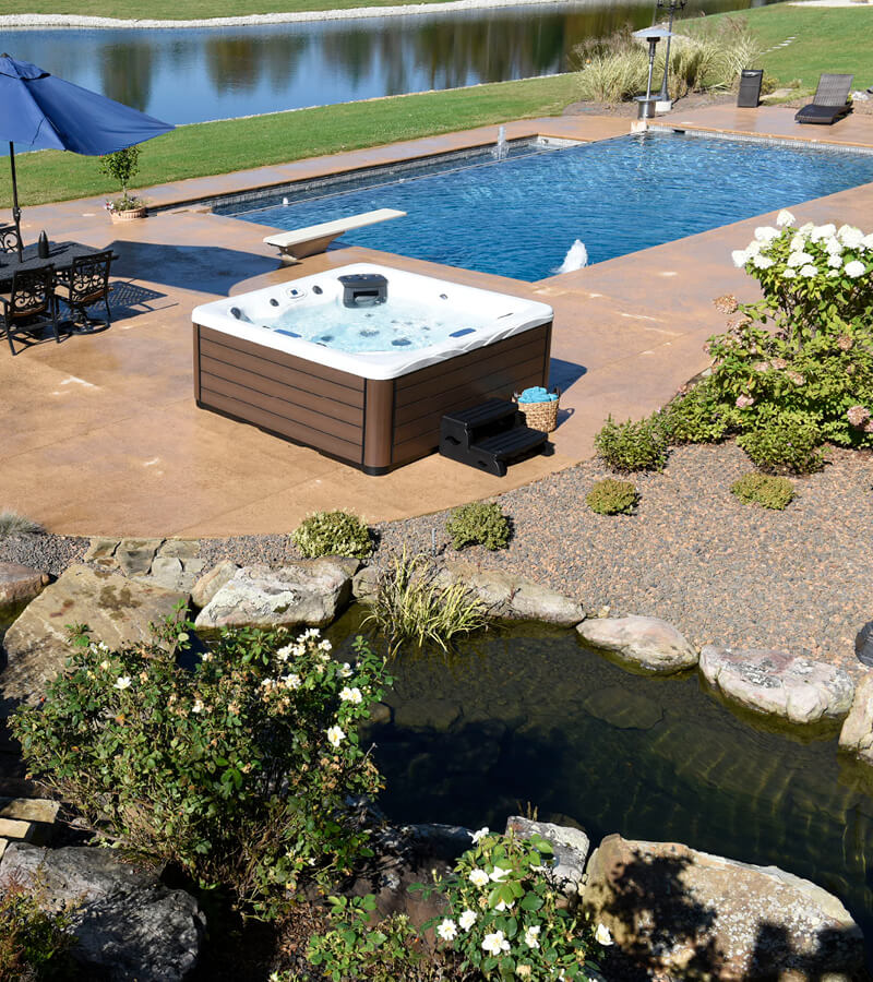 Backyard Ideas For Hot Tubs And Swim Spas, Outdoor Spa Landscaping Ideas For Beginners