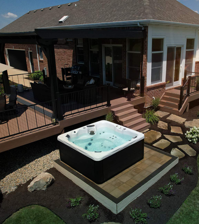 Clarity hot tub on paver patio