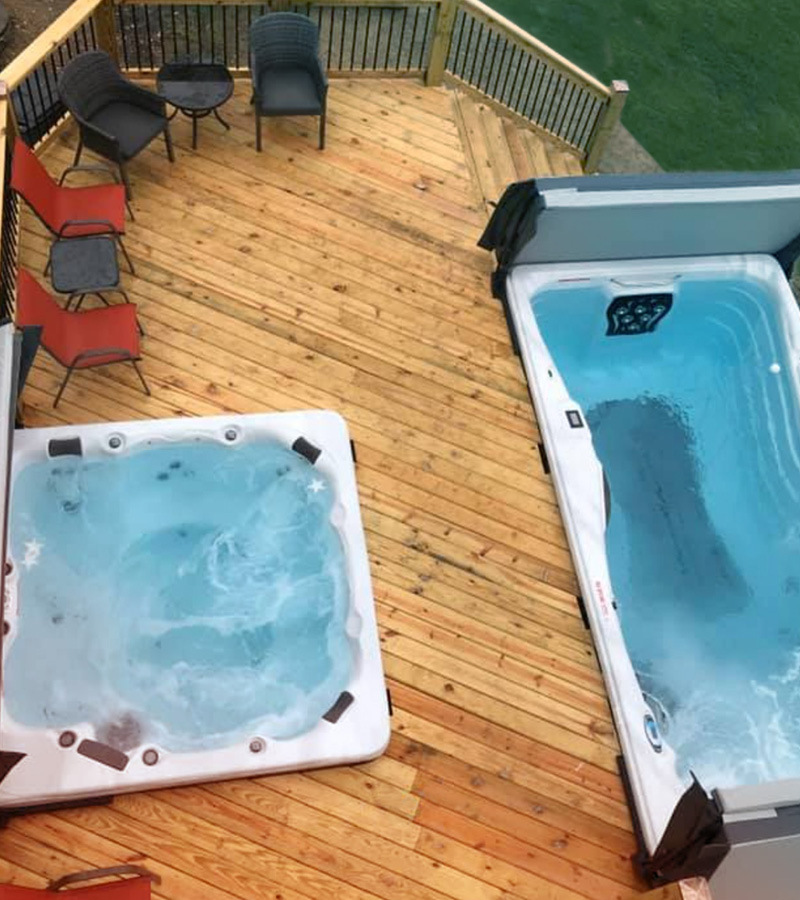 A hot tub can be installed a deck with the proper foundation