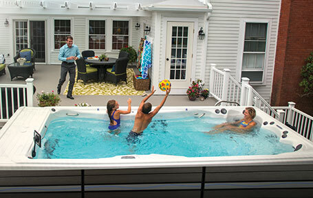 family time in a hot tub