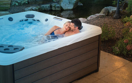 relaxing in a hot tub