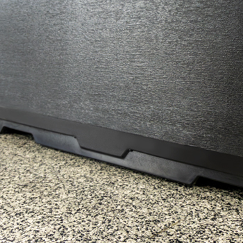 Bottom of a hot tub showing where the abs pan is located.