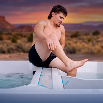 A man switching from the hot to the cold side of a Valaris.