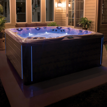 Dream Lighting on the corners of a MasterSpas hot tub.