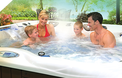 A hot tub is fun for the whole family