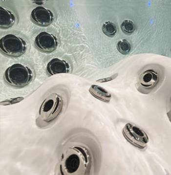 Close up of the lounge seat in an MasterSpas LSX model.