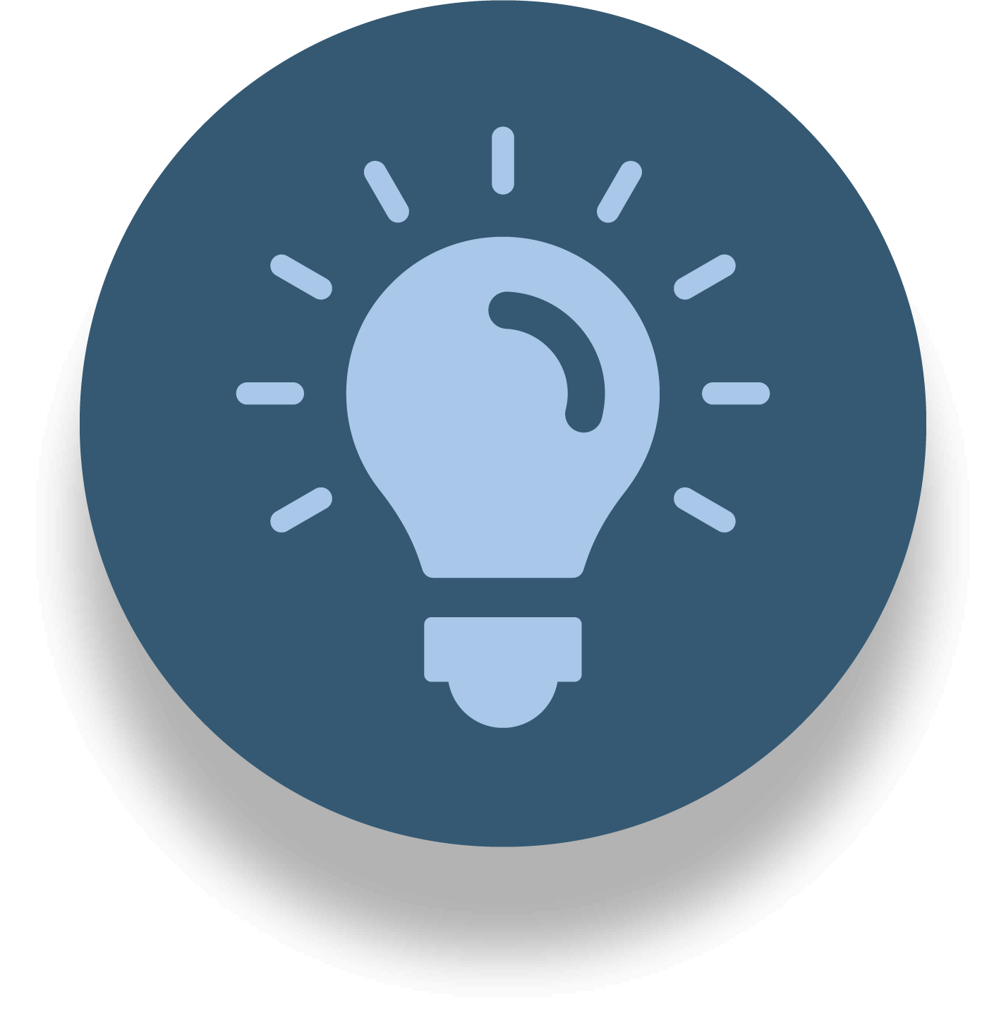 Circle with a blue crescent moon insde.