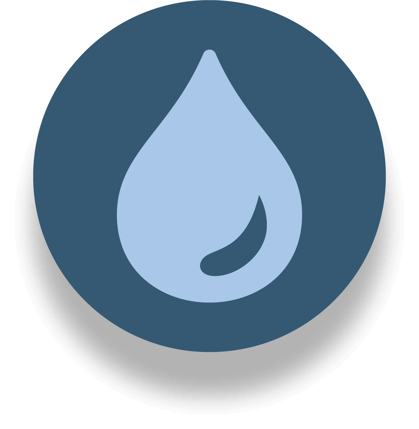 Circle with a blue medical cross inside.