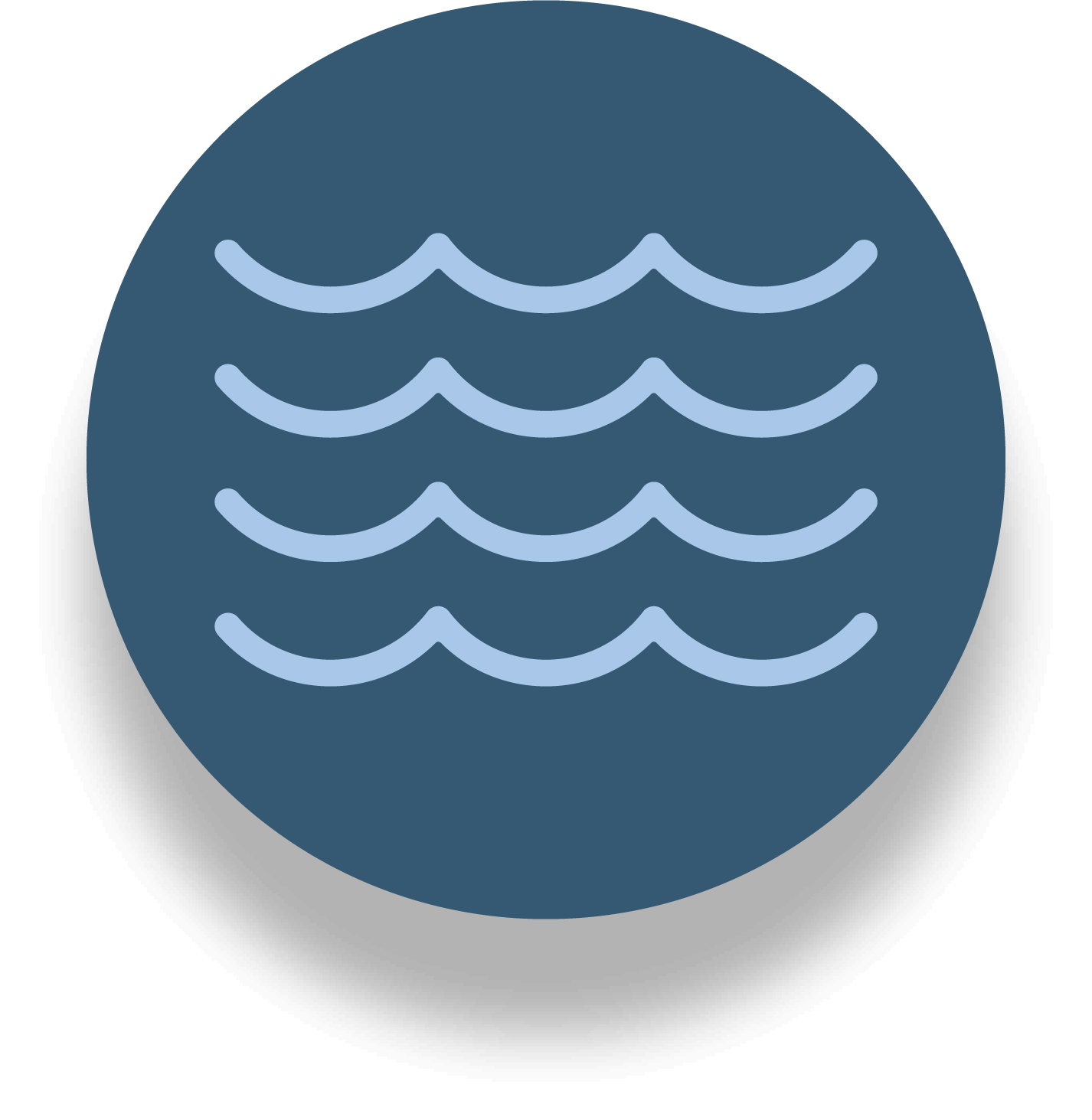 Circle with two chevrons pointing down inside.