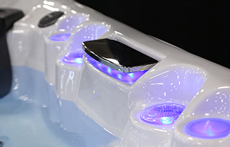 Led lights set the mood for a relaxing hot tub experience
