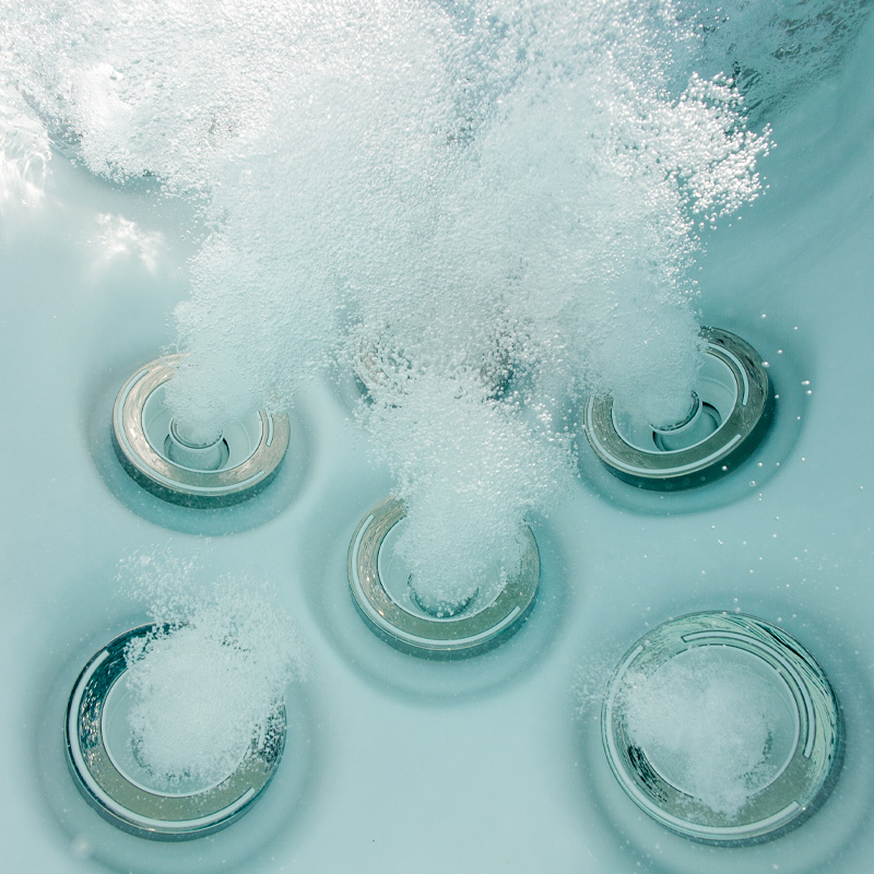 Jets on in a swim spa.